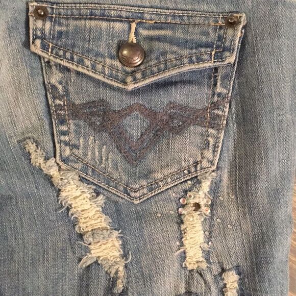 ZCo Jeans Shorts Size 7 Flap pockets Bling - Picture 4 of 4